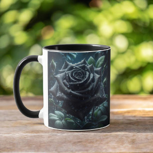 Floral Black Rose Mug