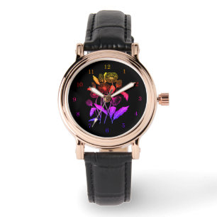 Floral Black Women's Watch