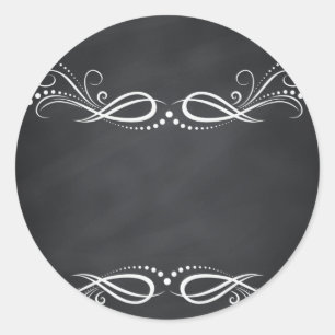 Floral Blank Faux Chalkboard  Curves Customise Classic Round Sticker