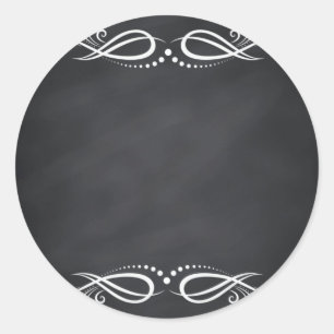 Floral Blank Faux Chalkboard  Curves Customise Classic Round Sticker