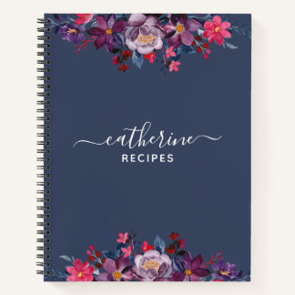 Floral Blank own Cookbook Recipe To Write In Notebook