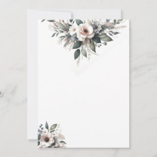 Floral Blank Wedding Invitation