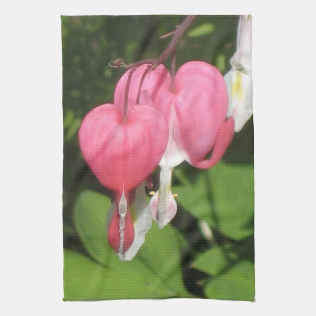 Floral Bleeding Heart - Durable Kitchen Tea Towel (Vertical)