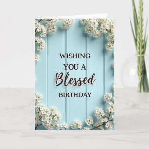 Floral Blessed Birthday Card
