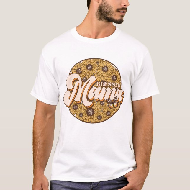 Floral Blessed Mama T-Shirt (Front)