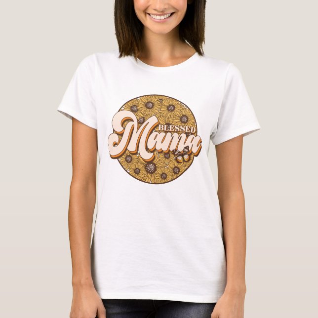 Floral Blessed Mama T-Shirt (Front)