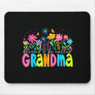 Floral Blessed to Be Called Grandma Happy Mothers Mouse Pad