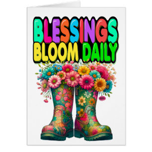 Floral Blessings - See Back Also - Card