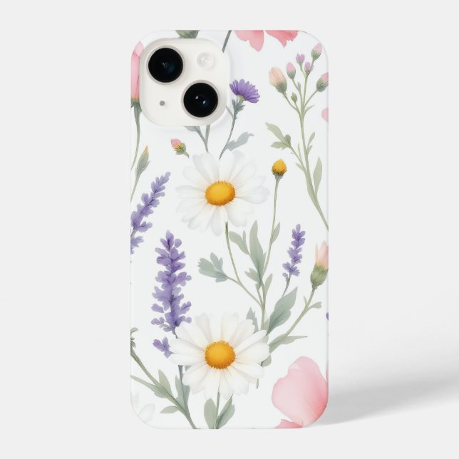 Floral Bliss: Artistic Flower Pattern Mobile Case (Back)