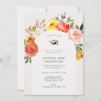 Floral Bloom Arch Photo Graduation with Quote 