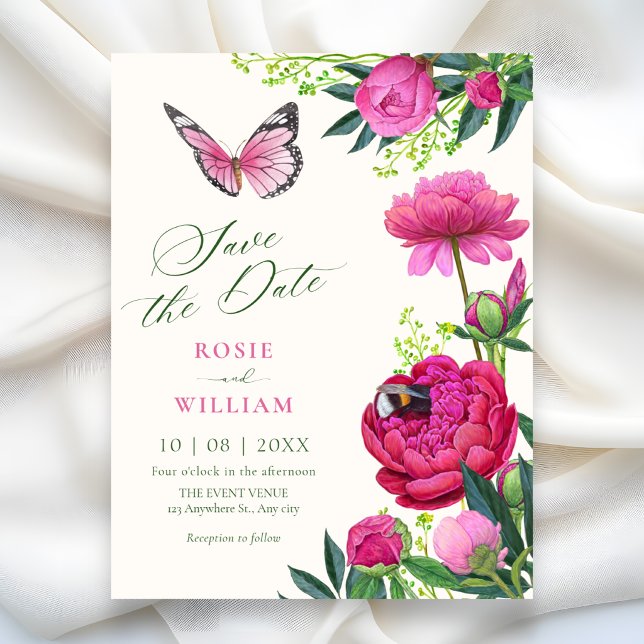 Floral bloom art wedding save the date (Creator Uploaded)