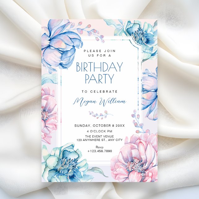 Floral bloom birthday invitation (Creator Uploaded)