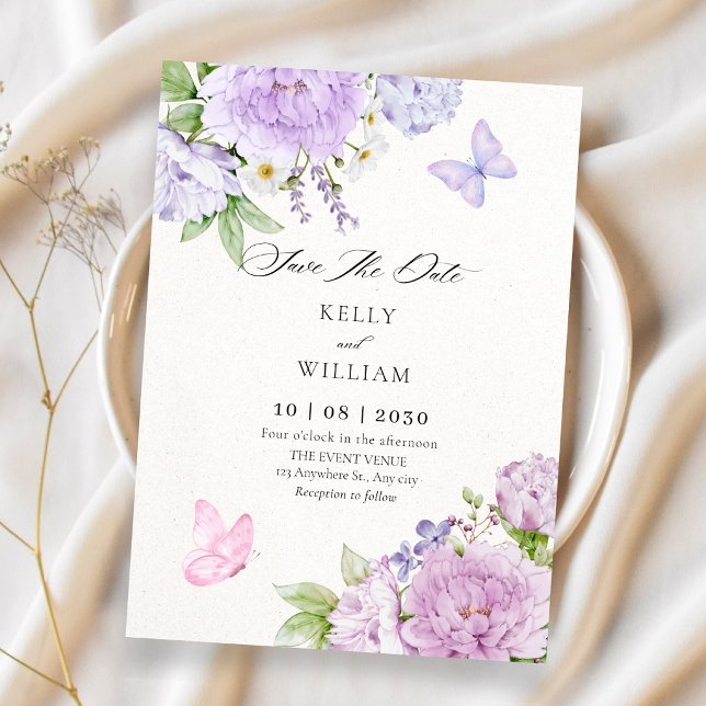 Floral bloom butterflies wedding save the date (Creator Uploaded)