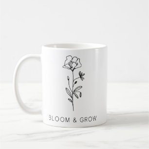 Floral Bloom – Elegant Nature Silhouette Coffee Mug