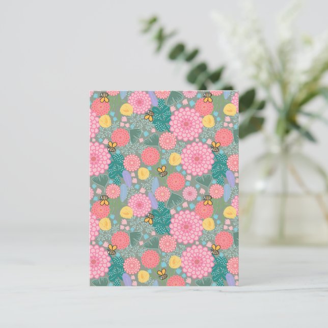 Floral bloom postcard (Standing Front)