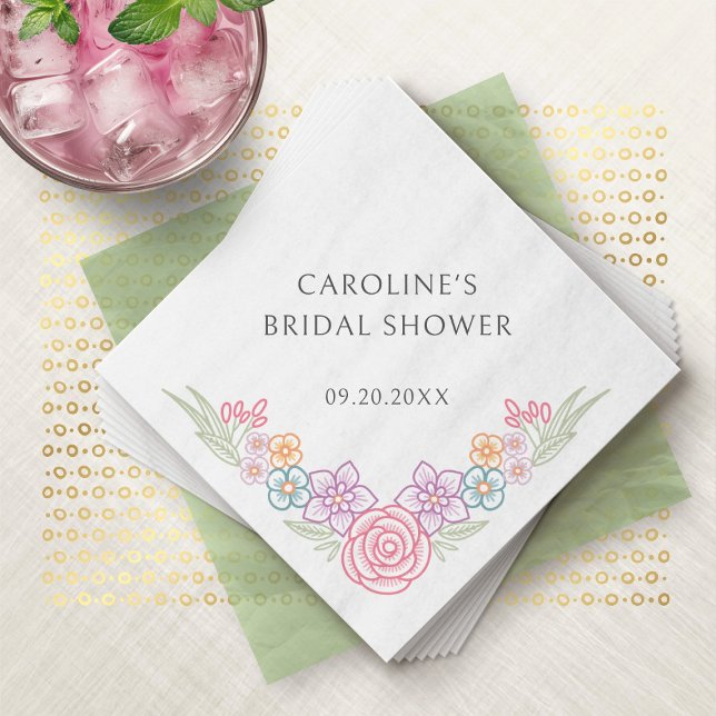 Floral Bloom Spring Summer Bridal Shower Napkin (Creator Uploaded)