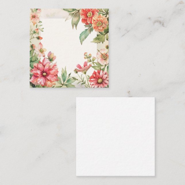 Floral Bloom Watercolor Frame Card (Front/Back)