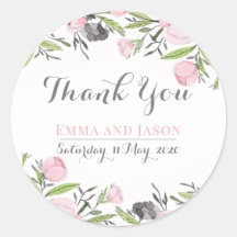 Floral Bloom Wedding Favour Thank You Label Border