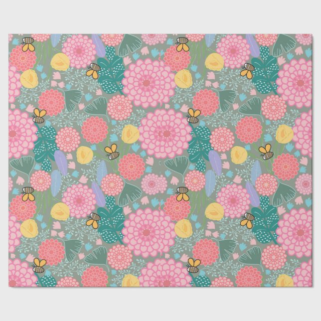 Floral bloom wrapping paper (Seam)