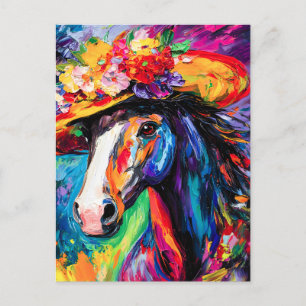 Floral Blooming Stallion Holiday Postcard