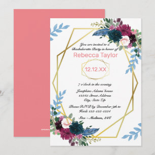 Floral Blooms Mod Vert Pink - Bachelorette Party Invitation