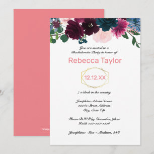 Floral Blooms Pink - Bachelorette Party Invitation