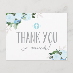 Floral Blooms Religious Thank You Card with Photo