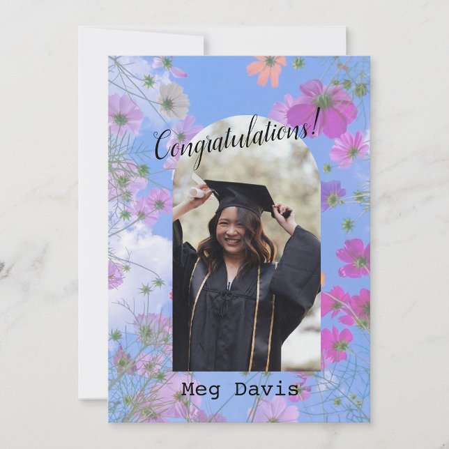 Floral Blossoms Custom Details Graduation Party  Invitation (Creator Uploaded)