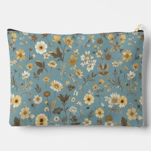 Floral Blue Accessory Pouch
