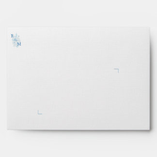 Floral Blue and White Elegant Classic Envelope