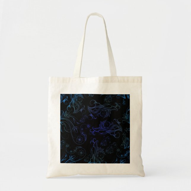 Floral Blue Budget Tote (Front)