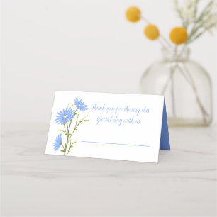 Floral Blue Daisy Flowers Wedding Party Daisies Place Card