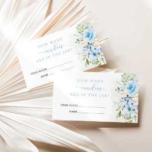 Floral blue eucalyptus guess how many candies enclosure card