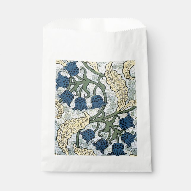 Floral Blue Flowers Lily Valley Repeating Favour Bag (Front)