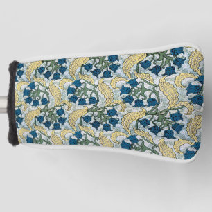 Floral Blue Flowers Lily Valley Repeating Golf Head Cover