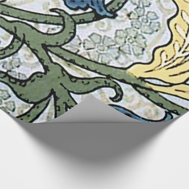 Floral Blue Flowers Lily Valley Repeating Wrapping Paper (Corner)