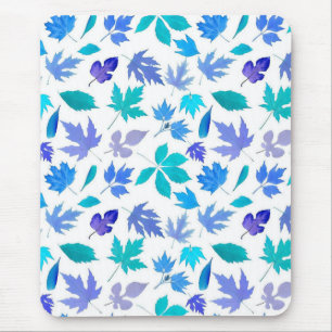 Floral Blue Flowers Pattern Design-36566 Mouse Pad