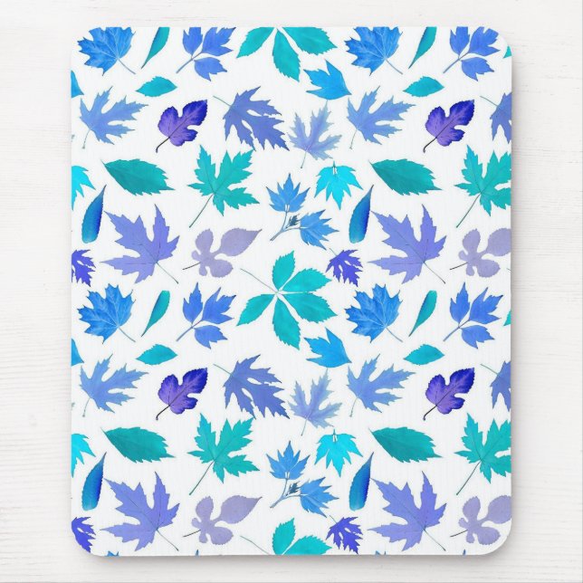 Floral Blue Flowers Pattern Design-36566 Mouse Pad (Front)