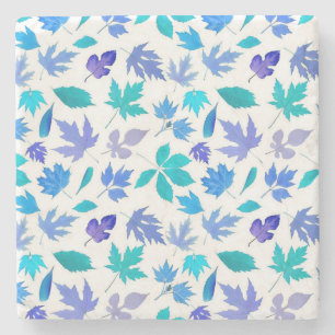 Floral Blue Flowers Pattern Design-36566 Stone Coaster