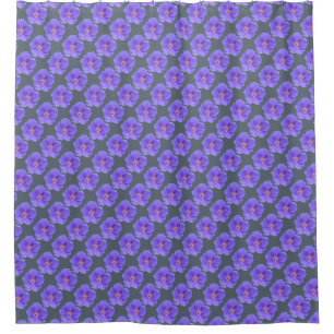Floral Blue Geranium Photo on any Colour Shower Curtain