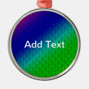 Floral Blue Green Rainbow Gradient Diagonal Blend Metal Tree Decoration