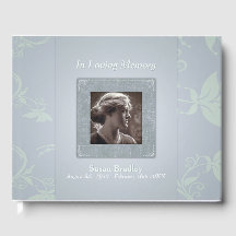 Floral Blue Grey In Loving Memory Template Guest B