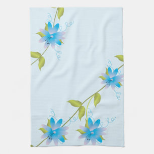 Floral Blue Hand-towel Tea Towel