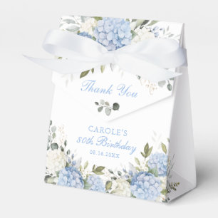 Floral Blue Hydrangea Birthday Party Thank You Favour Box
