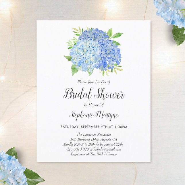 Floral Blue Hydrangea Bouquet Budget Bridal Shower (Creator Uploaded)