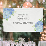 Floral Blue Hydrangea Bridal Shower Banner<br><div class="desc">This bridal shower banner features a modern blue hydrangea watercolor floral design . Personalise it with your text.</div>