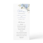 Floral Blue Hydrangea Greenery Wedding Program
