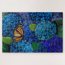 Floral Blue Hydrangea Jigsaw Puzzle