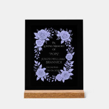 FLORAL BLUE. IN LOVING MEMORY KEEPSAKE,
