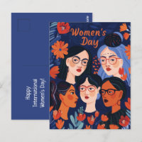 Floral Blue International Women's Day